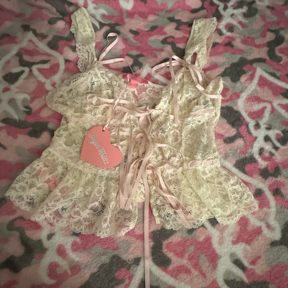 Lace Cami Tank Top Sugar Thrillz NWT XXS